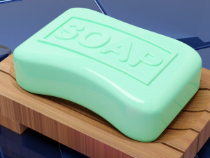 Bar Soap and Liquid Soap 001 3D Model