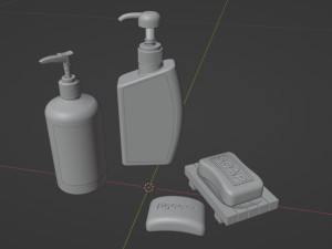 Bar Soap and Liquid Soap 001 3D Model
