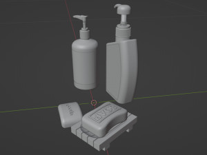 Bar Soap and Liquid Soap 001 3D Model