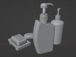 Bar Soap and Liquid Soap 001 3D Model