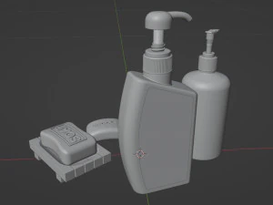 Bar Soap and Liquid Soap 001 3D Model