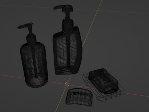Bar Soap and Liquid Soap 001 3D Model