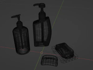 Bar Soap and Liquid Soap 001 3D Model