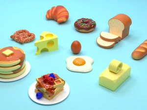 Pacote de Alimentos 001 Modelo 3D