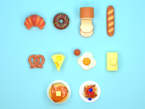 Food Pack 001 3D Model