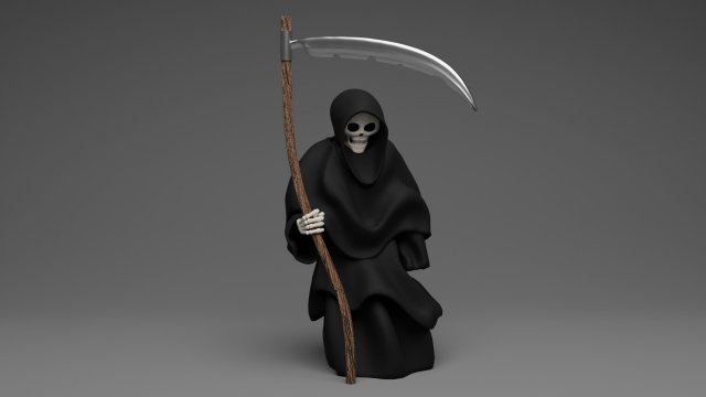 Grim Reaper 001 3D Модель .c4d .max .obj .3ds .fbx .stl .blend 