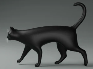 Domestic Black Cat 001 3D Model