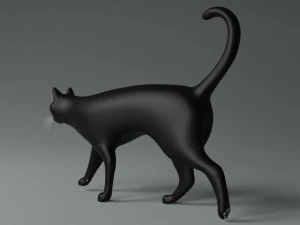 Domestic Black Cat 001 3D Model