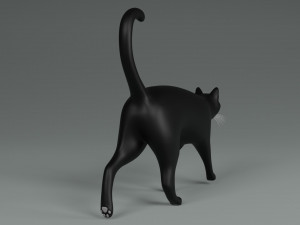 Domestic Black Cat 001 3D Model