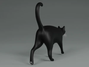 Domestic Black Cat 001 3D Model