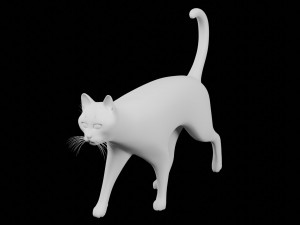 Domestic Black Cat 001 3D Model