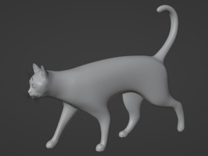 Domestic Black Cat 001 3D Model