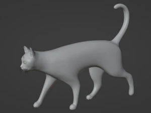 Domestic Black Cat 001 3D Model