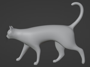 Domestic Black Cat 001 3D Model