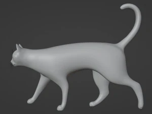 Domestic Black Cat 001 3D Model
