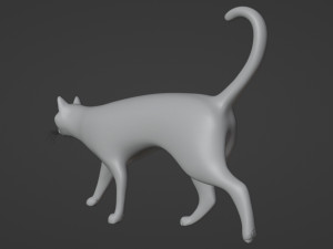 Domestic Black Cat 001 3D Model