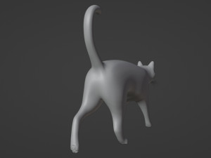 Domestic Black Cat 001 3D Model