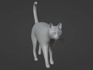 Domestic Black Cat 001 3D Model
