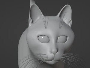 Domestic Black Cat 001 3D Model