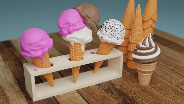 Ice Cream 001 3D Model .c4d .max .obj .3ds .fbx .stl .blend 