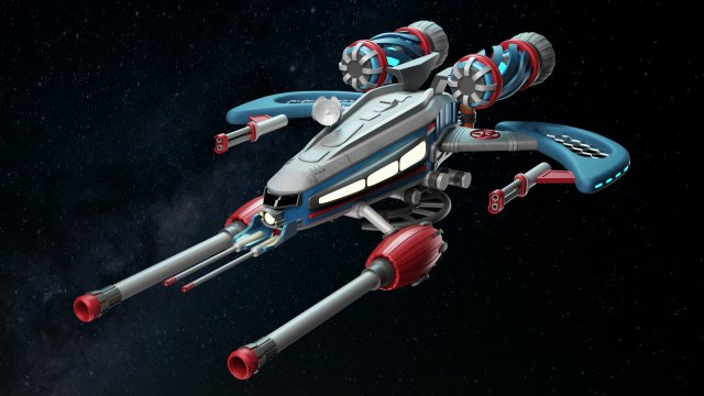 Spaceship 001 3D Model .c4d .max .obj .3ds .fbx .stl .blend 