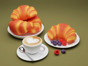 Croissant 001 3Dモデル