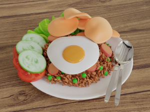 Fried Rice Nasi Goreng 001 3D Model