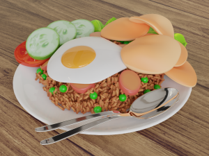 Fried Rice Nasi Goreng 001 Modelo 3D
