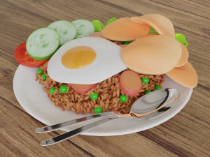 Fried Rice Nasi Goreng 001 3D Model