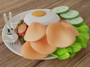 Fried Rice Nasi Goreng 001 Modelo 3D