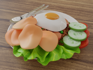 Fried Rice Nasi Goreng 001 Modelo 3D