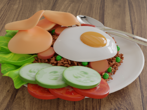 Fried Rice Nasi Goreng 001 Modelo 3D
