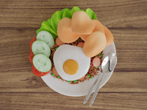 Fried Rice Nasi Goreng 001 Modelo 3D