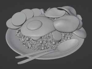 Fried Rice Nasi Goreng 001 Modelo 3D