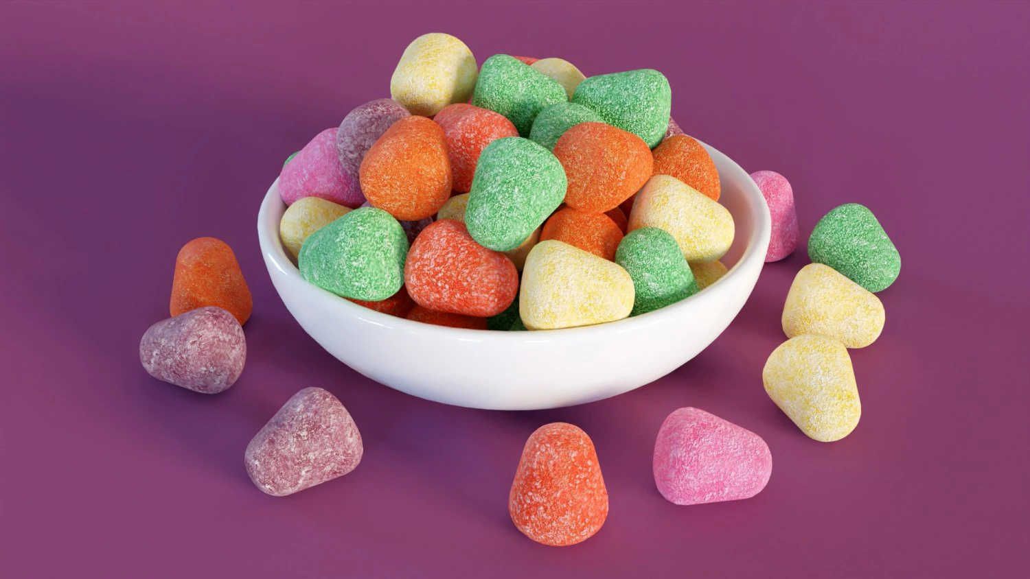 Sugar Coated Candy 001 3D Model .c4d .max .obj .3ds .fbx .stl .blend 