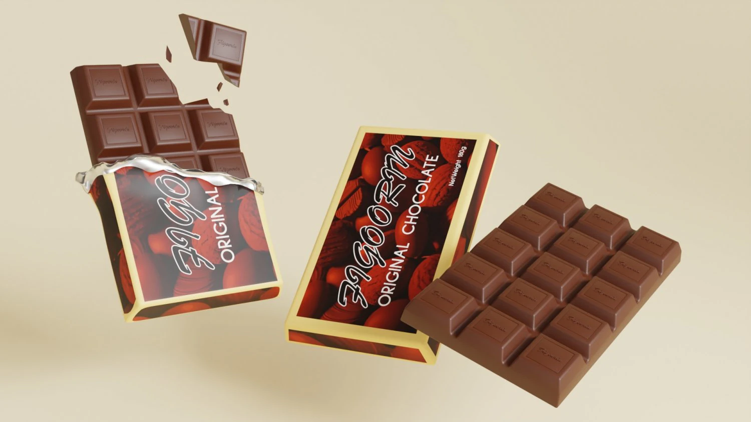 Chocolate 001 3D Model .c4d .max .obj .3ds .fbx .stl .blend 