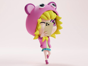 Selfie Girl Mascot 001 3D Модель