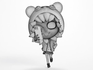 Selfie Girl Mascot 001 3D Модель