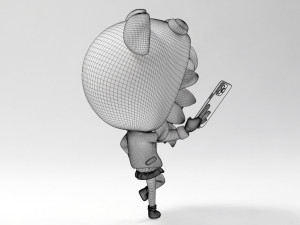 Selfie Girl Mascot 001 3D Модель