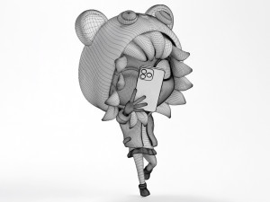 Selfie Girl Mascot 001 3D Модель