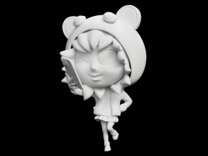 Selfie Girl Mascot 001 3D Модель