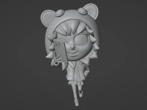 Selfie Girl Mascot 001 3D Model