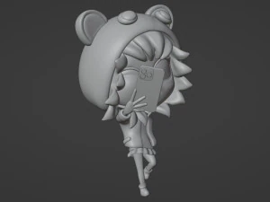Selfie Girl Mascot 001 3D Model