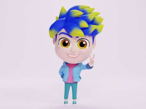 Boy Mascot 001 3D Модель