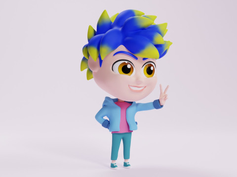 Boy Mascot 001 3D Model
