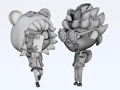 Boy Girl Mascot 001 3D Model