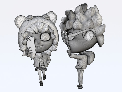 Boy Girl Mascot 001 3D Model