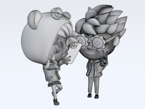 Boy Girl Mascot 001 3D Model