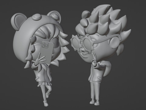 Boy Girl Mascot 001 3D Model