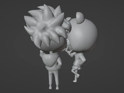 Ragazzo e ragazza mascotte 001 Modello 3D